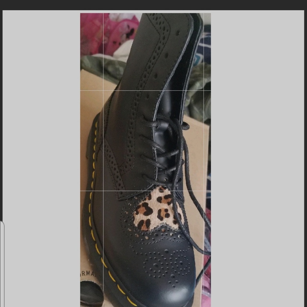 Black and leopard boots